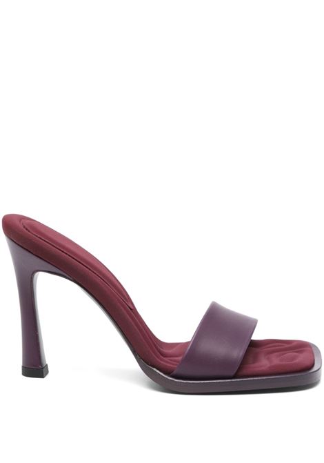 Mules in pelle con punta quadrata in viola The attico - donna